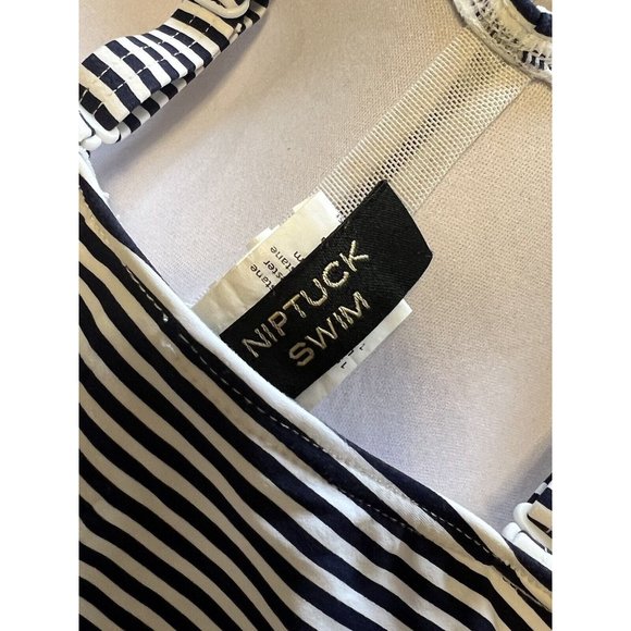 Nip Tuck Swim Navy & White One Piece Multi Fit Cup Bathing Suit USA Size 4 - Picture 6 of 16